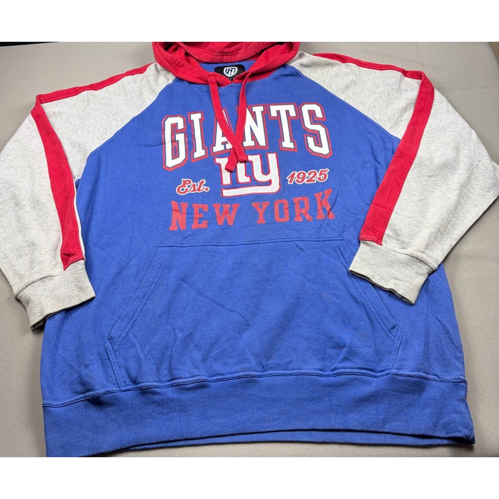 Hands High New York Giants NFL Hoodie Mens 2XL Blue Red Colorblock Sweatshirt